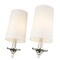 Z-Lite Emily 2 Light Wall Sconce, Polished Nickel & Off White 3033-2S-PN - alternate 7